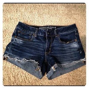 Dark wash jean shorts